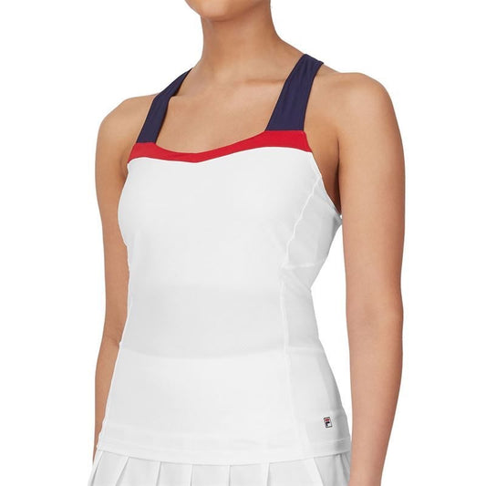 Essentials H Racerback Tank White/Crimson/Fila Navy