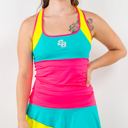 Valeria Tank Blue/Pink/Yellow